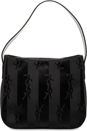 Saint Laurent Borsa a spalla in nylon con monogramma 2000-2025 - Nero