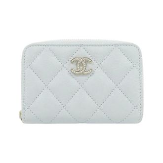 Chanel Pre-owned Wallets, female, Blue, Size: ONE SIZE Pre-owned Caviar Skin Coin Case