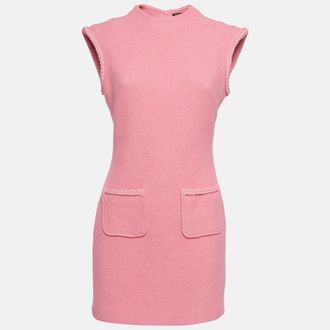Maje Pink Tweed Sleeveless Mini Dress