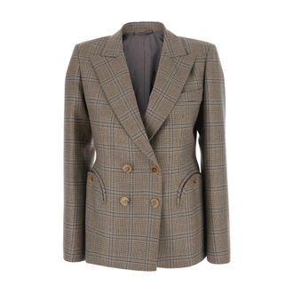 Blaz&eacute; Milano Saona Double-breasted Jacket - Dames - Blazers - Beige - S - Wol - Jassen