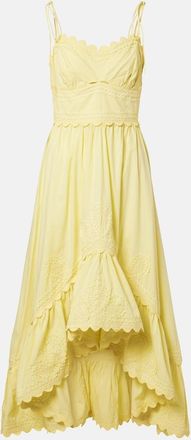 Juliet Dunn Embroidered cotton midi dress