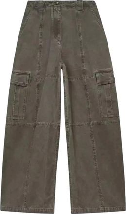 Kenzo Cargo Broek - Dames - Wijde Broeken - Grijs - M - Katoen - Broeken