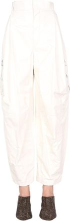 Bottega Veneta White Leather Cargo Pants - White