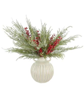 Creative Displays Inc. Handmade Modern Holiday Centerpiece With Cedar & Berries