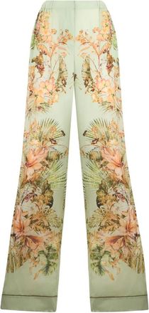Alberta Ferretti Broeken, Dames, Veelkleurig, S, Flared Floral Pants