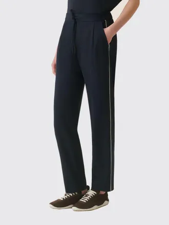 Fabiana Filippi Pantaloni straight a vita alta con coulisse e monile