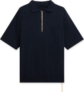 Fortela Laight 3/4 Zip Short Sleeve Polo in Blue at Nordstrom, Size X-Large Eu