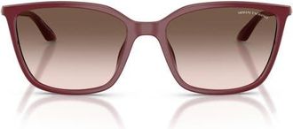 A|X Armani Exchange 55mm Square Sunglasses in Bordeaux /Pink Gradient Grey at Nordstrom