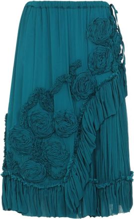 Dries Van Noten Sammy Bis Midi Rok - Dames - Midirokken - Blauw - S - Rokken
