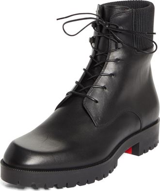 Christian Louboutin Trapman TCT 2 Rib Cuff Boot in Bk01-Black at Nordstrom, Size 42.5