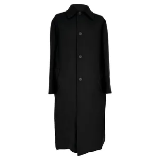 The Row Long Coat in Black Wool