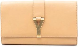 Saint Laurent Pre-owned Clutches, female, Beige, Size: ONE SIZE Pre-owned Chyc Ligne Clutch