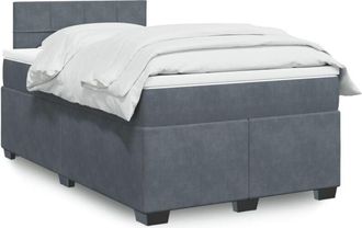 vidaXL Cama Box Spring Con Colch&oacute;n Terciopelo Gris Oscuro 120x200 Cm Vidaxl