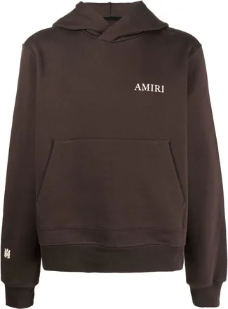 Amiri logo-print cotton hoodie - men - Viscose/Cotton - S - Brown