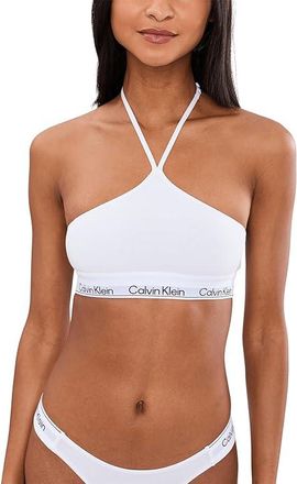Calvin Klein Underwear Icon Cotton Modal Unlined Bralette Womens Bra White : LG (Womens 12-14), Cotton/Elastane/Modal