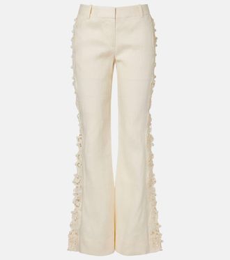 Zimmermann Awaken embroidered linen flared pants