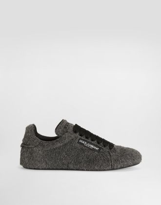 Dolce & Gabbana Alpaca Portofino Soft - Man Sneakers Grey 41.5