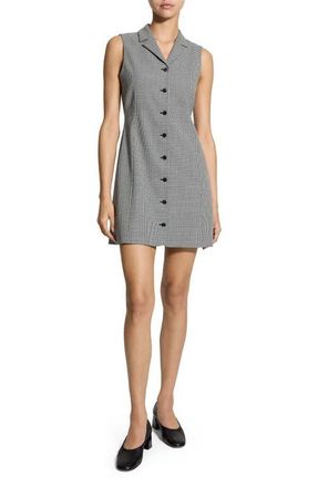 Theory Houndstooth Sleeveless Minidress in Black Multi - A0P at Nordstrom, Size 00