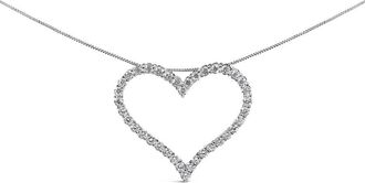 House of Brilliance 14K White Gold 3.0 Cttw Lab Grown Diamond Open Heart Pendant Necklace