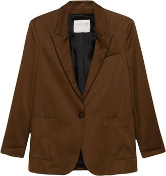 Forte_Forte single-breasted blazer - women - Polyamide/Cotton - III - Green