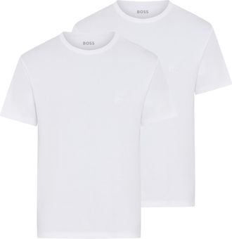 HUGO BOSS T-Shirt BOSS, Herren, Gr. XXL, wei&szlig; 100, Jersey, Obermaterial: 100% Baumwolle, unifarben, Rundhals, Shirts T-Shirt, Ton in Ton Stickerei