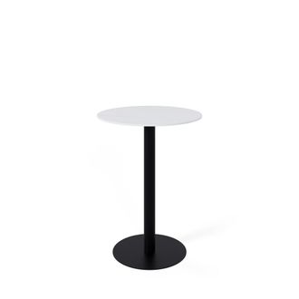 Koketto Home Mesa alta redonda tapa porcelanico blanca y pata negra