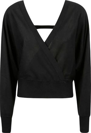 Fabiana Filippi open-back wrap top - women - Silk/Cotton - 40 - Black