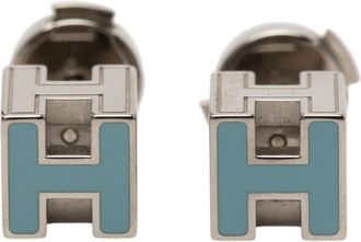 Herm&egrave;s Pre-owned Hermes Palladium Plated Lacquer Cage dH Earrings Ladies 4RN2NSZTSQ3HTJCX