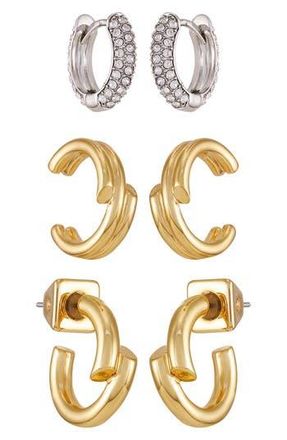 Vince Camuto Set of 3 Assorted Earrings in Gold Tone at Nordstrom Rack