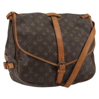 Louis Vuitton Saumur Monogram Canvas Brown Canvas Handbag (Pre-Owned)