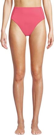 Lands End Tugless QuickDry High Waisted High Leg Bikini Bottoms in Wood Lily at Nordstrom, Size 14