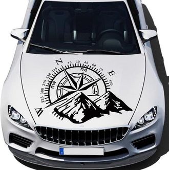 OEM Br&uacute;jula Con Pegatina De Jeep De Monta&ntilde;a - Pegatina Para Coche - Pegatina De Vinilo Impermeable Para Cap&oacute;/ventana/carrocer&iacute;a (60x50cm)