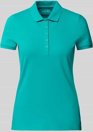 Christian Berg Poloshirt mit kurzer Knopfleiste in Smaragd, Größe XXL