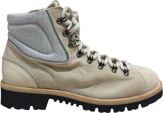 Eleventy Veterschoenen met Ritssluiting - Heren - Wandelschoenen - Beige - 45 EU - Leer - Fitness