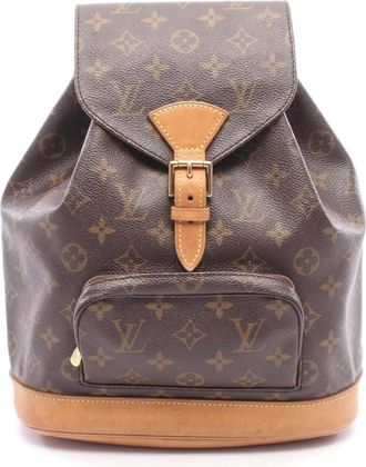 Louis Vuitton Monogram Brown Coated Canvas Leather Backpack (Pre-Owned)