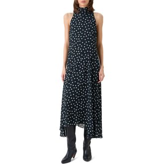 Akris Polka Dot Georgette Dress in Black-Cream at Nordstrom, Size 10