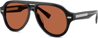 Brunello Cucinelli Bc 4017S 100353 Zonnebrillen - Heren - Zonnebrillen - Zwart - 57 MM - Accessoires