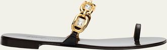 Giuseppe Zanotti Jewel Chain Leather Toe-Ring Sandals