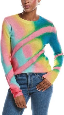 Autumn Cashmere Bright Mirage Print Crewneck 100% Cashmere Sweater