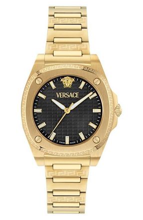 Versace Greca Pulse Goldtone Bracelet Watch, 36mm in Ip Yellow Gold at Nordstrom