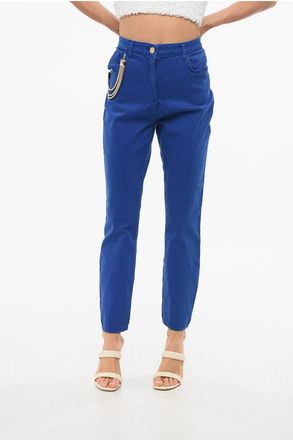 Elisabetta Franchi 5-Pocketed Pants with Chain Detail size 32