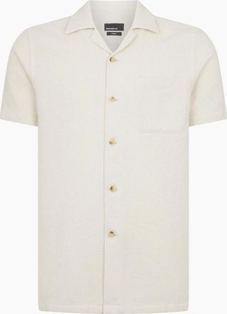 Remus Uomo Mens Remus Uomo SS Shirt 13988 90 Stone - White - Size: 38/Regular
