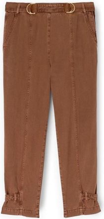 Motivi Carrot Broek - Dames - Straight fit broeken - Bruin - L - Katoen - Broeken