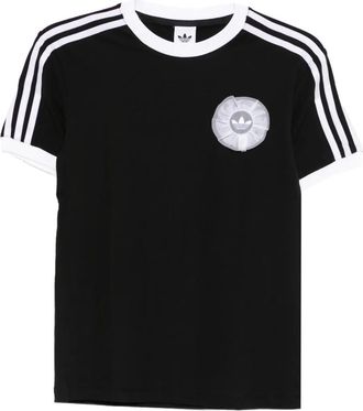 adidas appliqu&eacute;-detail short-sleeve T-shirt - women - Cotton/Elastane - S - Black