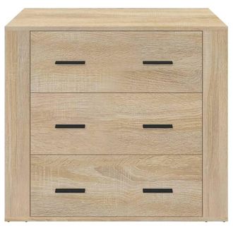 Berkfield Home Sideboard Sonoma Oak 80x33x70 cm Engineered Wood in Beige | Size: 80 x 33 x 70 cm