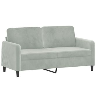 vidaXL Sof&aacute; De 2 Plazas De Terciopelo Gris Claro 140 Cm Vidaxl