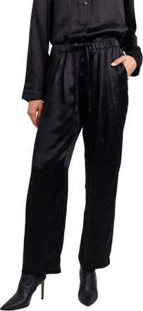 Bella Dahl Textured Silky Trouser Pants In Black