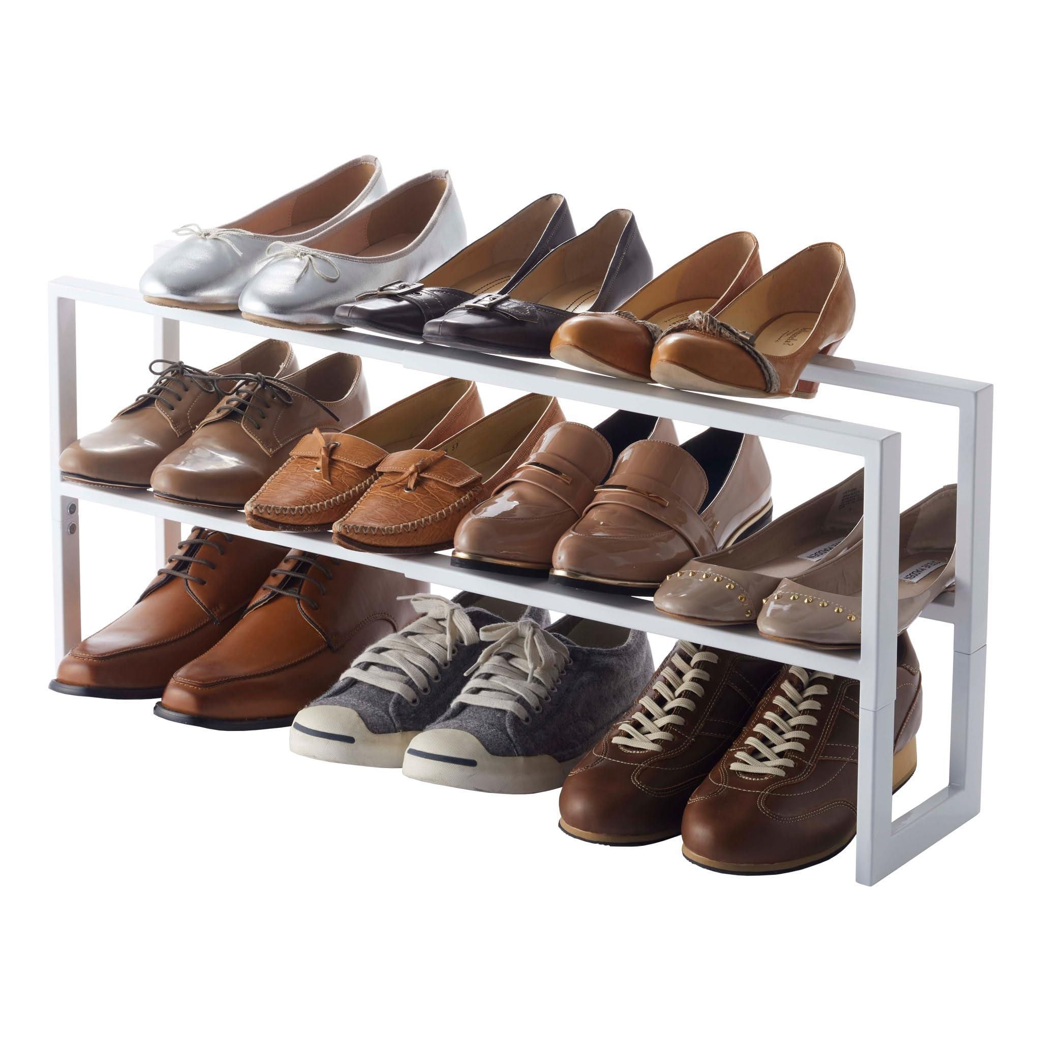 YAMAZAKI Frame Schuhregal 4-stöckig (53x17,5x80 Cm) – Minimalistisches Design Aus Stahl | Platz Für Bis Zu 12 Paar Schuhe