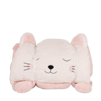 Maisons du monde Saco de dormir infantil gato blanco, rosa y dorado