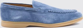 Eleventy Suede Loafers with Raised Apron Toe